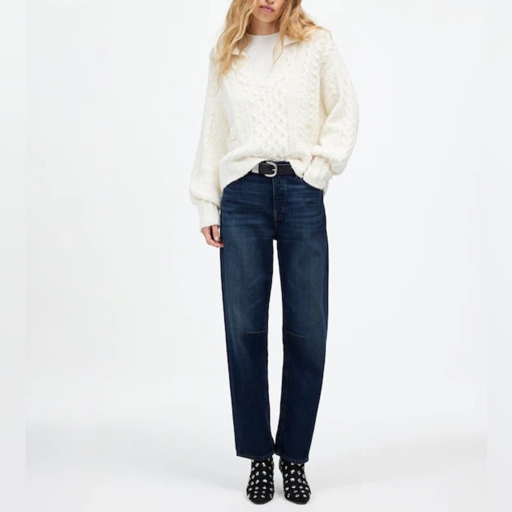 NWT Madewell The darted barrel-leg jean soft drape edition